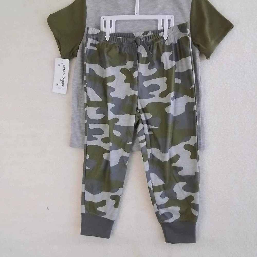NWT Carter's 2-Piece PJ Set‎ Boy's Size 3t in Camo